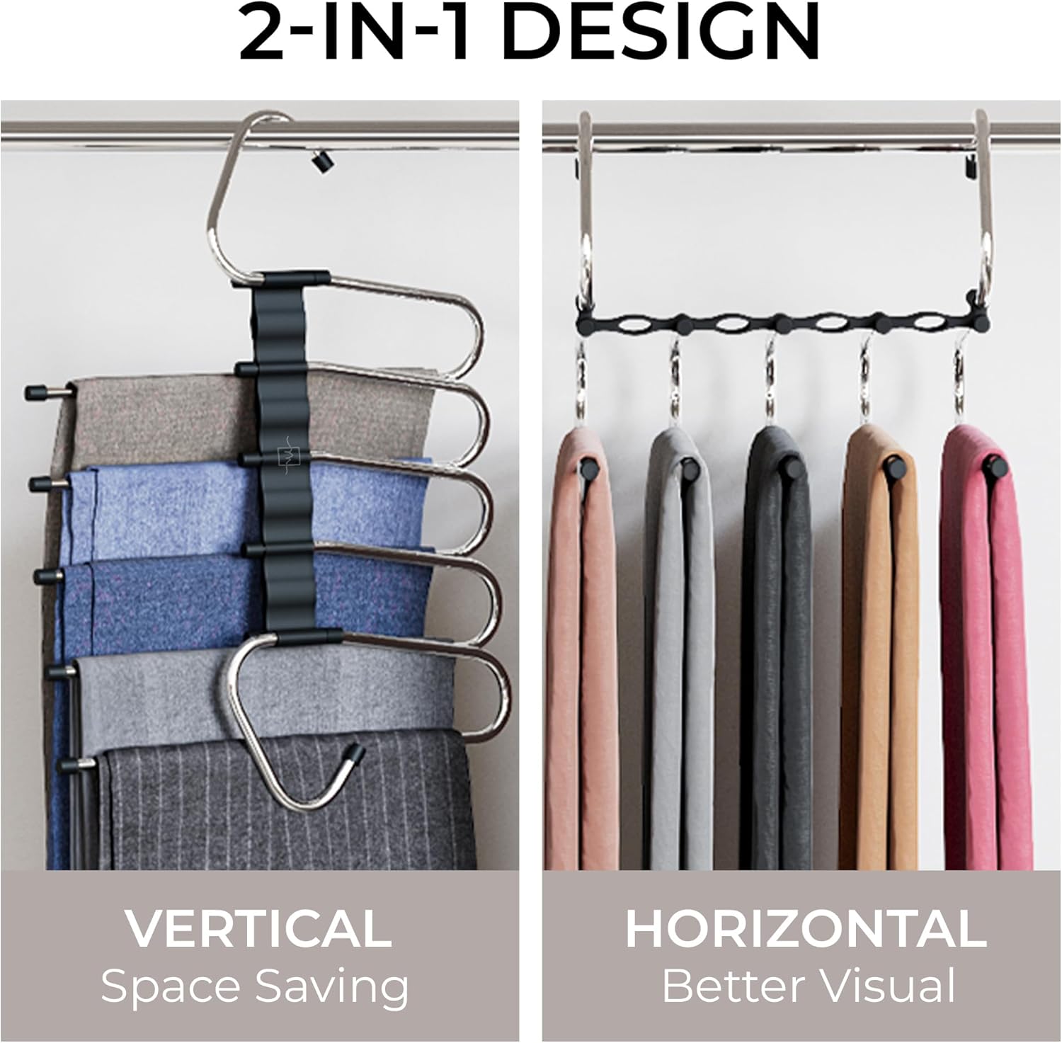 MORALVE Trousers Hangers Space Saving 2 Pack