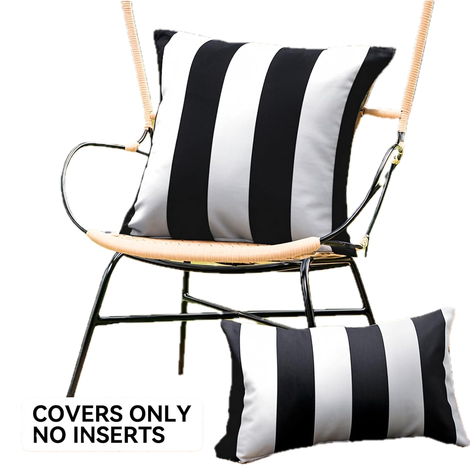 Outdoor throw pillows (coastal/stripe)