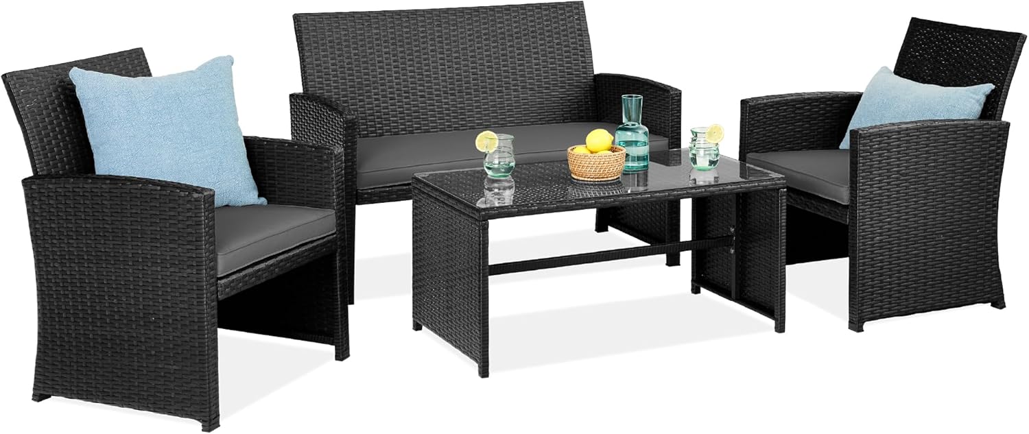 Outdoor furniture set (sofa + 2 chairs + table)
