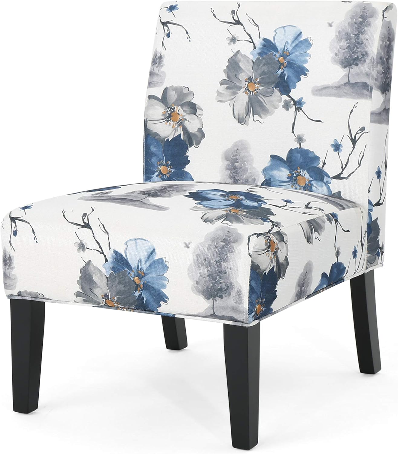Christopher Knight Home Kendal Traditional Fabric Accent Chair, Print, Matte Black