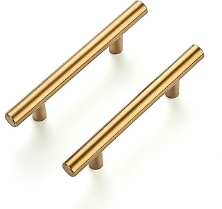 Ravinte 30 Pack 5 Inch Cabinet Pulls Brushed Brass Stainless Steel Kitchen Drawer Pulls Cabinet Handles 5”Length, 3” Hole Center