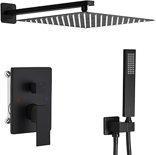 matte black shower system 10 inch with handheld