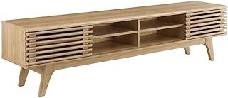 Modway Render Mid-Century Modern Low Profile 70 Inch Media Console TV Stand in Oak, 70