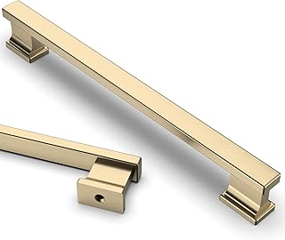 Asidrama 6 Pack 7 Inch(177mm) Brushed Brass Kitchen Cabinet Handles, Cabinet Pulls Kitchen Cabinet Hardware for Cupboard Drawer Pulls