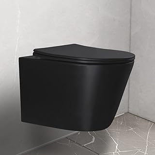 WinZo wall hung toilet matte black rimless flush