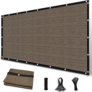 Amagenix 90% Sun Shade Cloth with Grommets, 8' x 10' Pergola Replacement Shade Cover Canopy Privacy Screen for Outdoor Patio Garden, Mocha (We Customized)