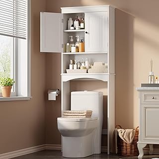 Gizoon over toilet storage cabinet adjustable white