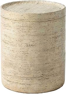 SUNBURY Outdoor Side Tables for Patio, Small Concrete Accent End Table, Stone Round Modern Coffee Furniture, Milky Cement Side Table