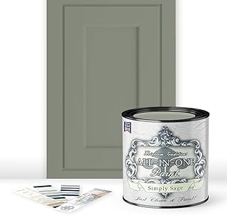 ALL-IN-ONE Paint by Heirloom Traditions, Simply Sage (Gray Green), Quart - Durable cabinet and furniture paint. Built in primer and top coat, no sanding needed. Includes our 30 featured color card.