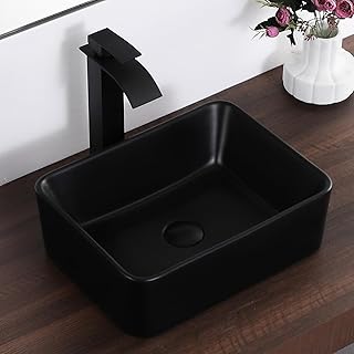 Black Vessel Sink Rectangle 16