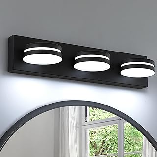 3-light black bathroom vanity light fixture