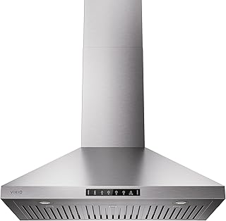 VIKIO HOME Wall Mount 36 Inch Range Hood 900 CFM, Ductless/Ducted Convertible Kitchen Hood, 3-speed Gesture Sensing & Touch Control, Stainless Steel Kitchen Vent Hood with Permanent Baffle Filters