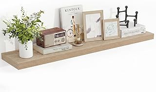 Acovy 48 Inch Floating Shelves, 3D Textured Wood Grain, 48