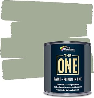THE ONE All-In-One Paint & Primer - Sage Green Matte, 8.5 Fl Oz/250ml | 1 Coat Formula | Easy Indoor & Outdoor Decorating for Home & Garden Walls, Floors & Furniture | Water-Based & Low VOC
