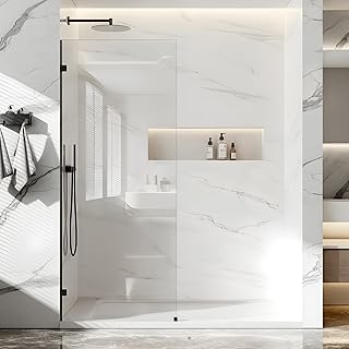 32x78 Shower Glass Panel Black