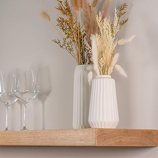 Solid 18Wx8D White Oak Floating Shelf – 1.75” Thick Heavy-Duty Wall Shelf - Handcrafted in USA - Natural Wood Floating Shelves for Kitchen, Living Room, Bathroom – Supports upto 45lbs Per Stud