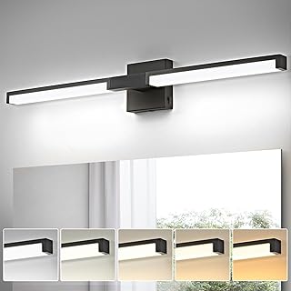 OKELI matte black LED vanity light bar bathroom