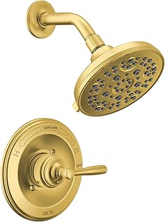Delta 5-setting shower faucet brushed gold bathroom