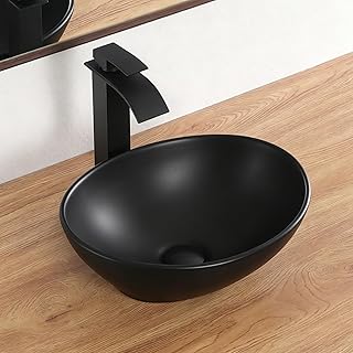 Compact Oval Bathroom Vessel Sink 16