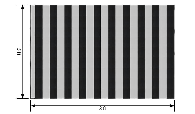 Outdoor rug (5x8, striped or geometric)