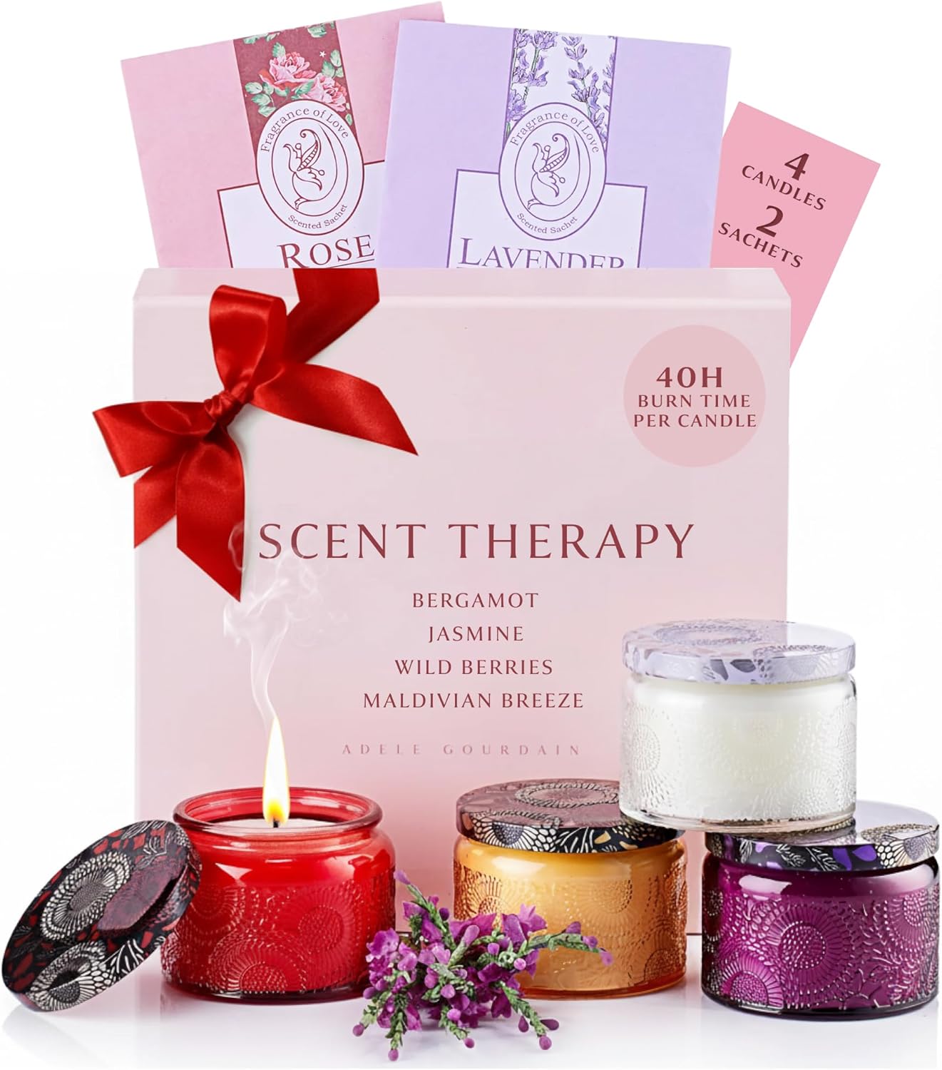 ADELEGOURDAIN Aromatherapy Soy Candle Set of 4
