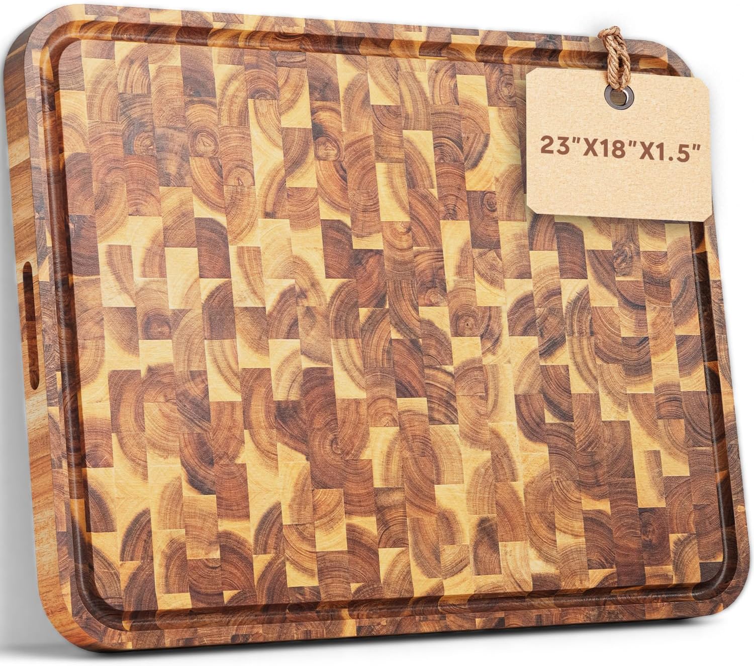 Large wood cutting board (with handle, end grain or acacia)