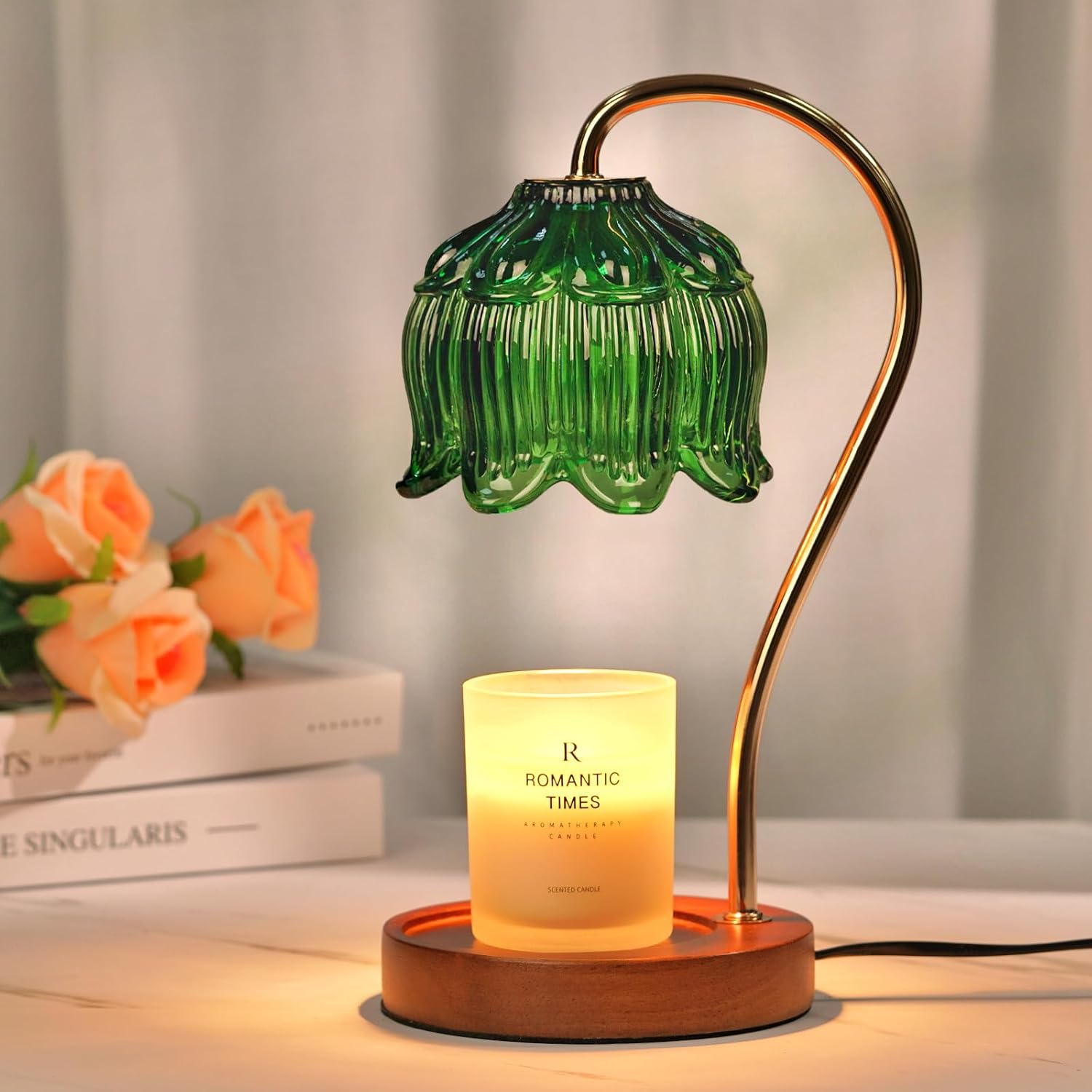 Funistree Green Candle Warmer Lamp with Dimmer