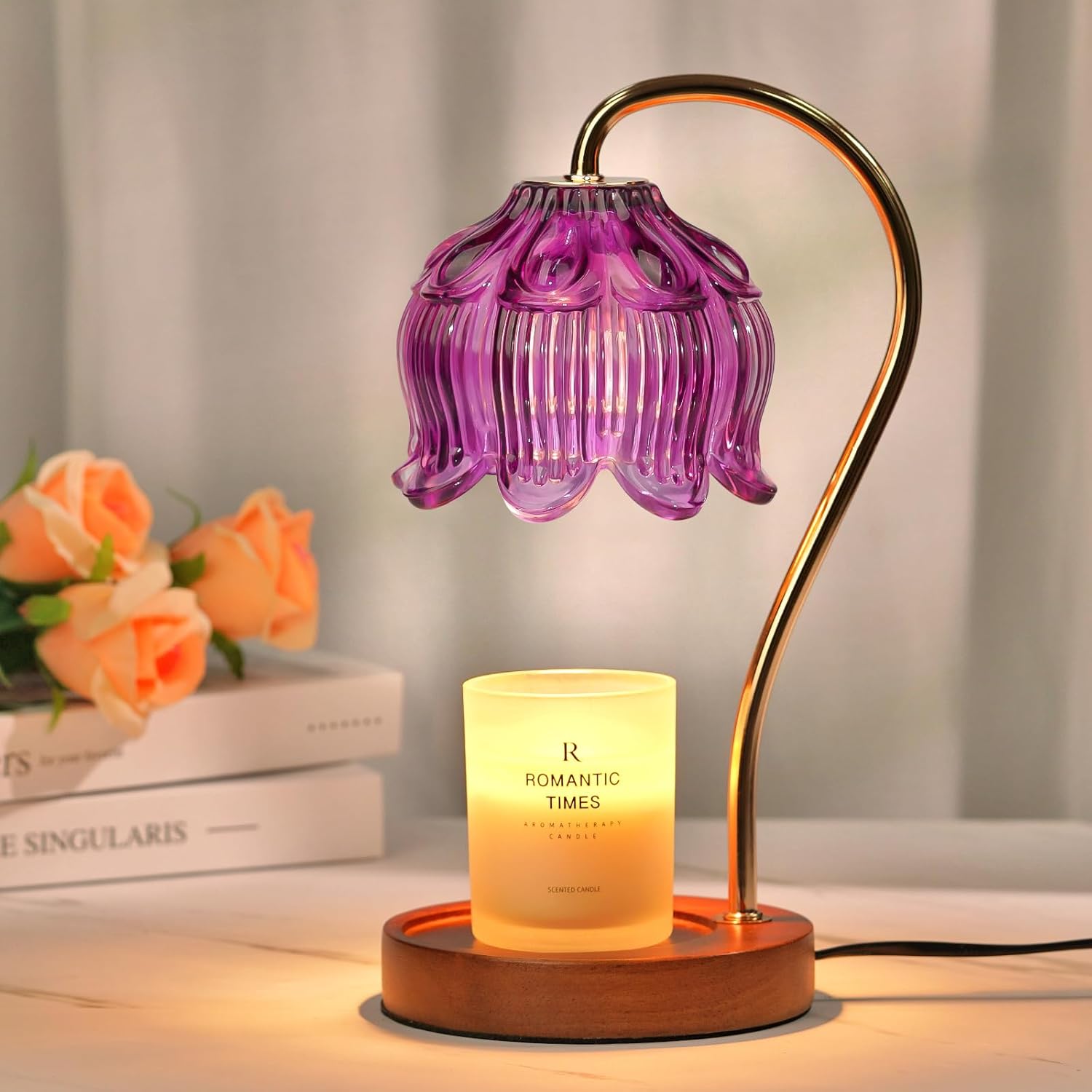 Funistree Purple Candle Warmer Lamp with Dimmer and Timer