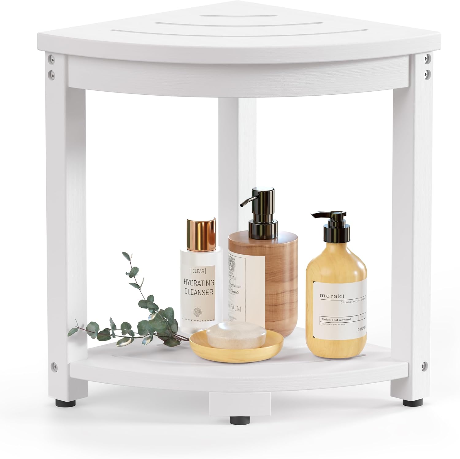 BEKVEM Waterproof Corner Shower Stool White
