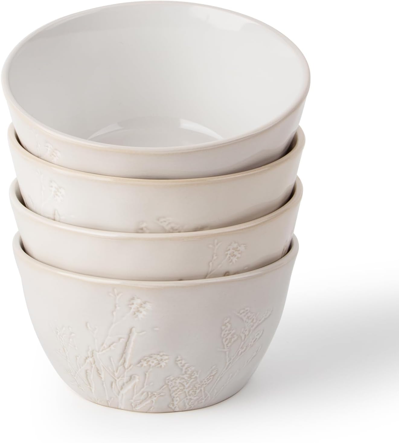Ceramic mixing bowls set (nesting, white or cream)